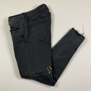 Vigoss Jagger Skinny Jeans Women's 32x27 Bleach Splatter Raw Hem Punk Rocker Emo